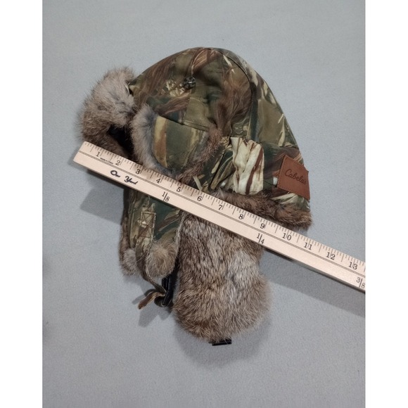 Mad Bomber Cabela's Zonz Woodland Genuine Rabbit Fur Hunting Hat Camo L / XL - Picture 10 of 11